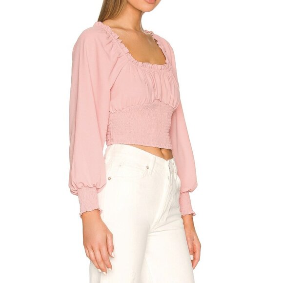 NWT 1. STATE Revolve Long Sleeve Smocked Blouse in Blush Sz. XL - Picture 2 of 5